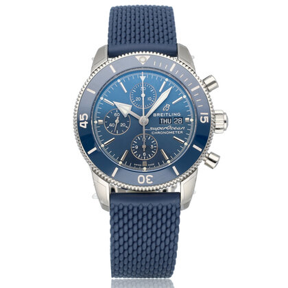 Superocean Heritage Chronograph 44 steel blue rubber 2020 B+P | NEW BREITLING SERVICE