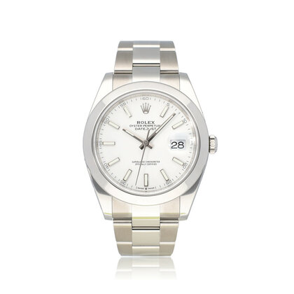 Datejust 41 steel white domed Oyster 2024 box + papers