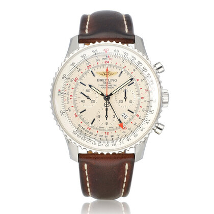 Navitimer GMT LTD 48 steel leather strap 2015 B+P | NEW BREITLING SERVICE