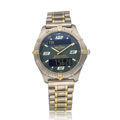 Aerospace Avantage titanium - yellow gold digital black 2003 box + papers