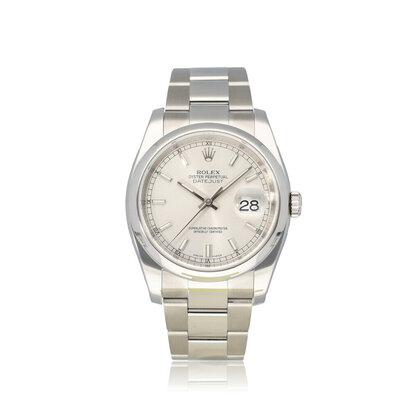 Datejust 36 steel silver domed Oyster 2017 + papers