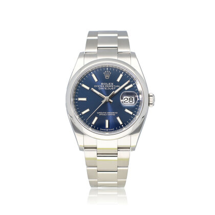 Datejust 36 steel blue domed Oyster 2023 box + papers