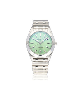 Breitling Chronomat  32 green - mint diamond rouleaux 2025 box + papers