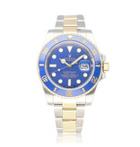 Rolex Submariner Date 40 steel - gold blue - bluesy matte Smurf 2008 B+P | NEW ROLEX SERVICE