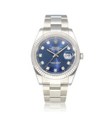 Rolex Datejust 41 steel - white gold blue diamond 2020 + papers | NEW ROLEX SERVICE