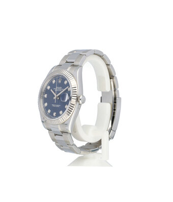 Rolex Datejust 41 steel - white gold blue diamond 2020 + papers | NEW ROLEX SERVICE