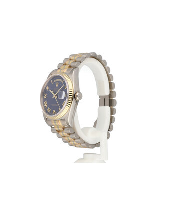 Rolex Day-Date 36 Tridor white - rose - yellow gold blue roman President - 1987