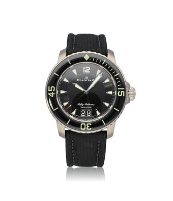 Blancpain Fifty Fathoms Grande Date 45 titanium 2022 + papers | NEW BLANCPAIN SERVICE
