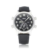 Patek Philippe Grand Complications Alarm Travel Time  platinum black leather