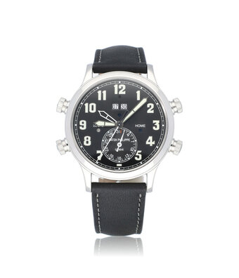 Patek Philippe Grand Complications Alarm Travel Time  platinum black leather