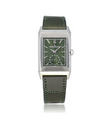 Jaeger-LeCoultre Reverso Small Seconds 46 steel green leather 2022 B+P | NEW JLC SERVICE