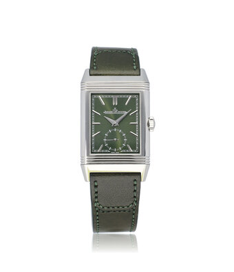 Jaeger-LeCoultre Reverso Small Seconds 46 steel green leather 2022 B+P | NEW JLC SERVICE