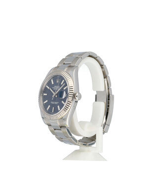 Rolex Datejust 41 steel - white gold blue 2024 + papers