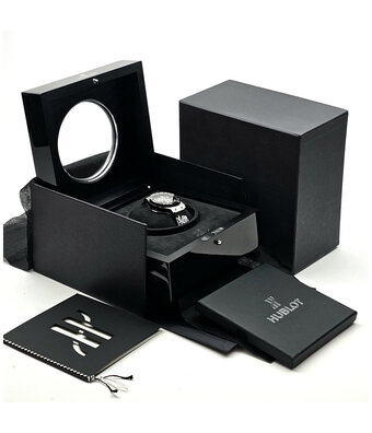 Hublot Big Bang Chronograph Broderie Steel Diamonds 41 steel black broderie diamond 2016 box + pa