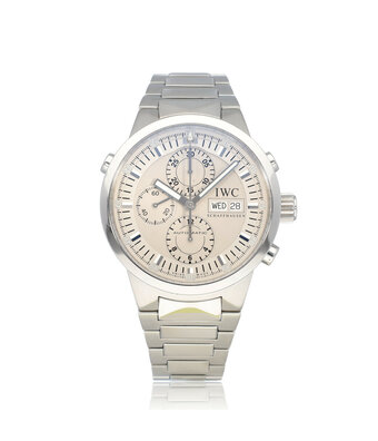 IWC GST Chronograph 43 silver steel 2002 box + papers