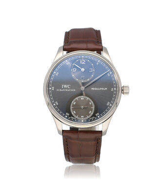 IWC Portugieser Regulateur 44 Portuguese white gold grey | NEW IWC STRAP