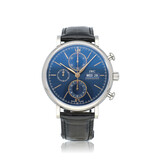 IWC Portofino Chronograph 42 steel blue 2021 B+P | NEW IWC STRAP