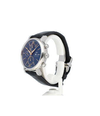 IWC Portofino Chronograph 42 steel blue 2021 B+P | NEW IWC STRAP