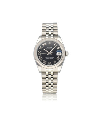 Rolex Datejust 31 steel - white gold black roman concealed Jubilee 2016 + papers