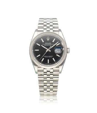 Rolex Datejust 36 steel - white gold black Jubilee 2019 B+P | NEW ROLEX SERVICE
