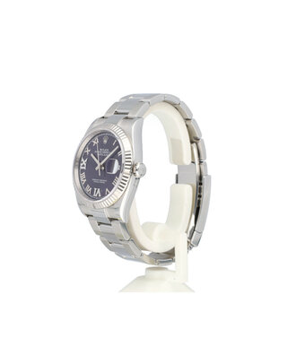 Rolex Datejust 36 steel aubergine / purple roman diamond Oyster 2023 box + papers