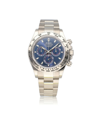 Rolex Daytona  40 chrono white gold blue 2020 box + papers
