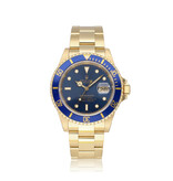Rolex Submariner Date 40 gold blue / bluesy / jeans Oyster 1994 + papers | NEW ROLEX SERVICE
