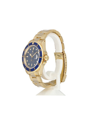 Rolex Submariner Date 40 gold blue / bluesy / jeans Oyster 1994 + papers | NEW ROLEX SERVICE