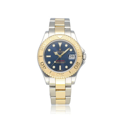 Yacht-master 35 steel - yellow gold blue medium 1999 box + papers