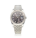 Rolex Datejust 41 steel grey factory diamond Oyster 2021 B+P | NEW ROLEX SERVICE