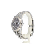 Rolex Datejust 41 steel grey factory diamond Oyster 2021 B+P | NEW ROLEX SERVICE