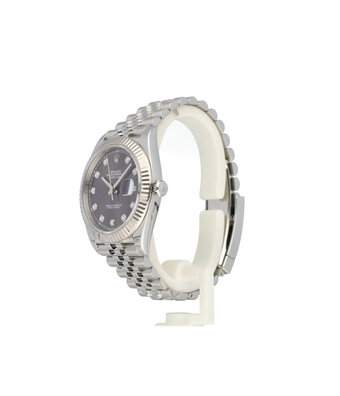 Rolex Datejust 41 steel grey factory diamond Oyster 2021 B+P | NEW ROLEX SERVICE