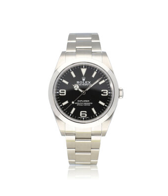 Rolex Explorer  39 steel black domed Oyster 2020 box + papers