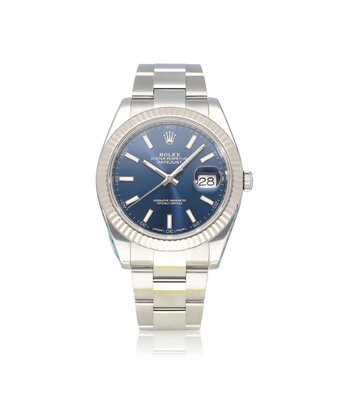 Rolex Datejust 41 steel - white gold blue 2017 B+P | NEW ROLEX SERVICE