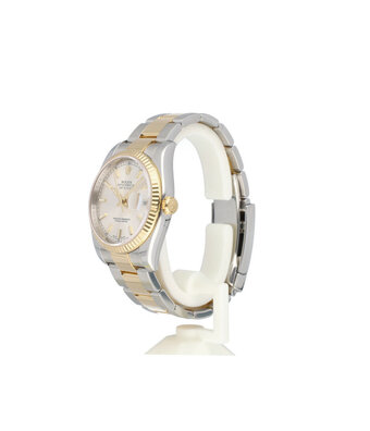 Rolex Datejust 36 steel - yellow gold silver fluted Oyster 2013 + papers