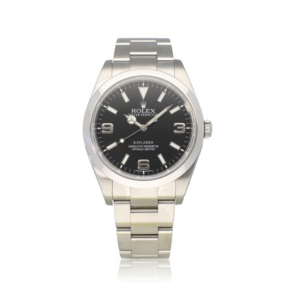Explorer 39 steel black domed Oyster 2011 box + papers