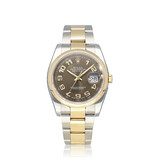 Rolex Datejust 36 steel - yellow gold brown - choco 2012 B+P | NEW ROLEX SERVICE