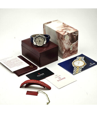 Tudor Prince Date Chronograph 40 chrono steel silver stripe B+P | NEW TUDOR SERVICE
