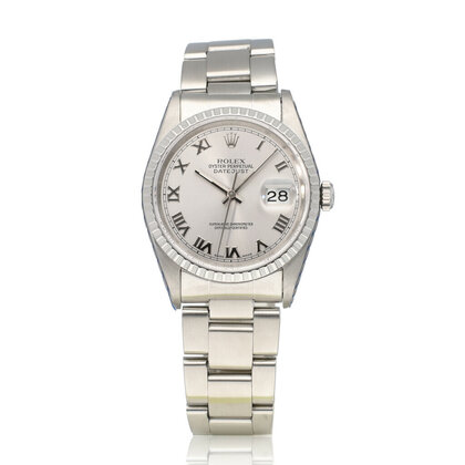 Datejust 36 steel silver roman ETB 1996 box + papers