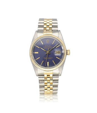 Rolex Datejust 36 steel - yellow gold blue matte Jubilee 64-serial - 1988