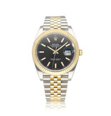 Rolex Datejust 41 steel - yellow gold black fluted Jubilee 2019 B+P | NEW ROLEX SERVICE