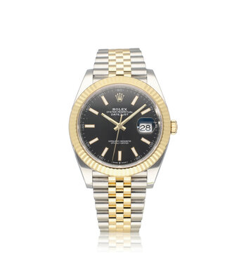 Rolex Datejust 41 steel - yellow gold black fluted Jubilee 2019 B+P | NEW ROLEX SERVICE