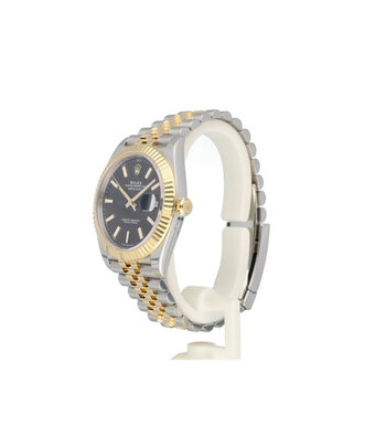 Rolex Datejust 41 steel - yellow gold black fluted Jubilee 2019 B+P | NEW ROLEX SERVICE