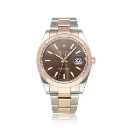 Datejust 41 steel - rose gold Oyster choco - brown 2019 box + papers
