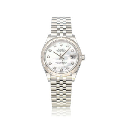 Datejust 31 steel white MOP diamond dial Jubilee 2023 box + papers