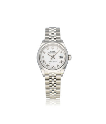 Rolex Lady-Datejust 28 steel white roman domed Jubilee 2020 box + papers