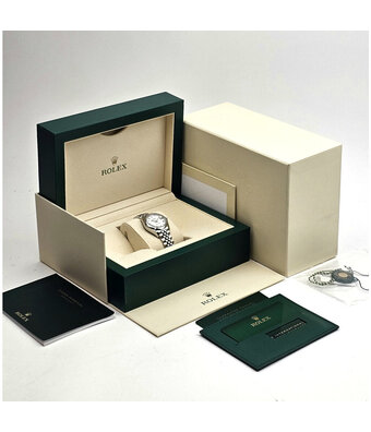 Rolex Lady-Datejust 28 steel white roman domed Jubilee 2020 box + papers
