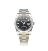 Rolex Datejust 36 steel black roulette / red date domed Oyster 2012 + papers