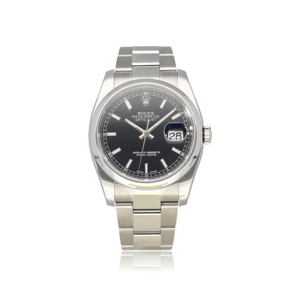 Datejust 36 steel black roulette / red date domed Oyster 2012 + papers