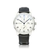 IWC Portugieser Chronograph Edition 150 Years 41 Portuguese steel white 2019 + papers